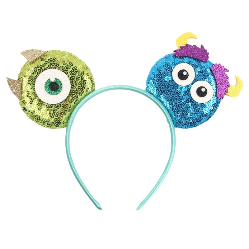 Cartoon-Stil Stirnband Monster Uni Grün Mickey Großäugiges Party Cosplay Tier-Kopfbedeckung – Detail 10