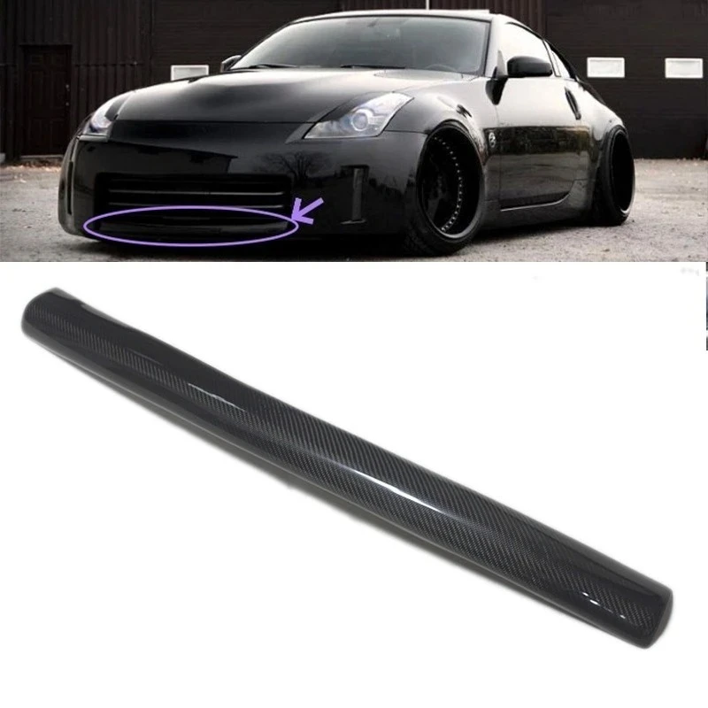 

Для Nissan 350Z (Z33) 2003-2006: Накладка на передний бампер из настоящего карбона, декоративная отделка, модификация, аксессуары для кузова