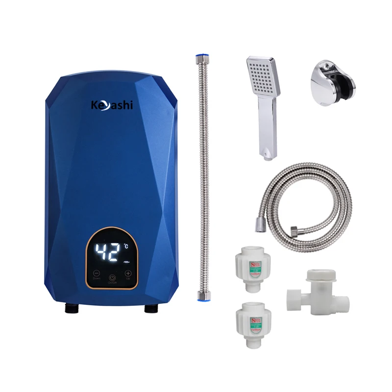 Calentador de agua eléctrico instantáneo inteligente a precio de fábrica 220V 6KW con juego de ducha