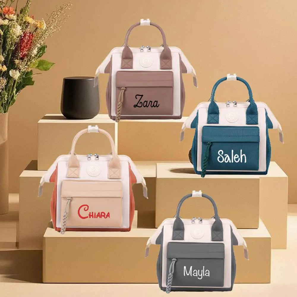 

Новая многофункциональная дорожная сумка для мамы, модная милая сумка с вышивкой и несколькими отделениями, портативная сумка для хранения на заказ с любым именем