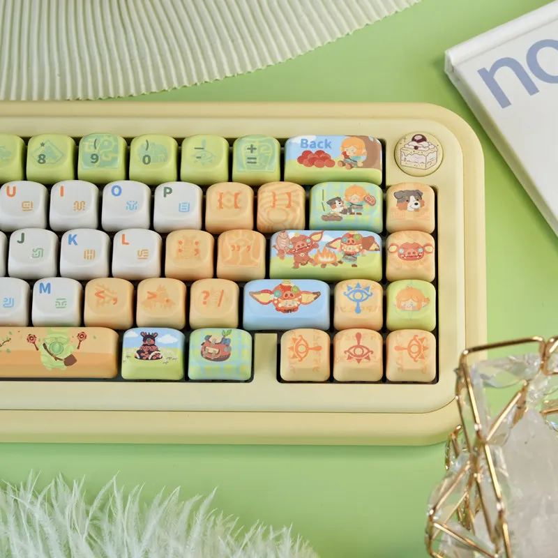 Anime‑Style 130‑Key PBT Keycap Set, MOA Profile Custom Key Caps for Mechanical Keyboard, Gaming Peripheral Gift for Boys & Girls