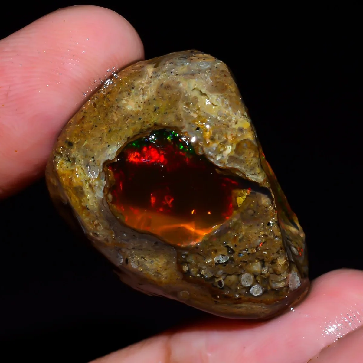 Natural Ethiopian Opal Rough 25-80CT Genuine Welo Fire Opal Collector Stone Randomly Selected One