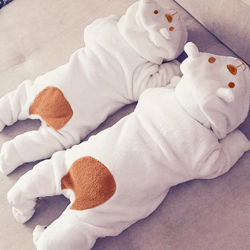 

Winter Baby Clothes Cute Cartoon Bear Baby Rompers Pajamas Cotton Infant Boy Girls Animal Costume Zipper Jumpsuit 0-24 Months