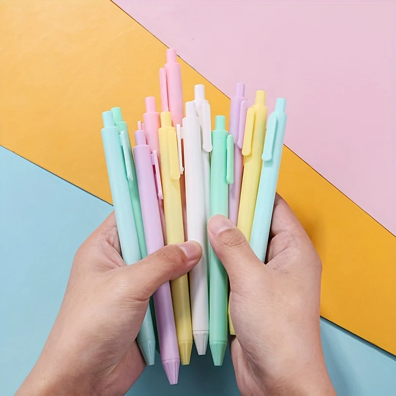 

60PCS Macaron Ballpoint Pen Candy Color Cute Press Gel pens Office Supplies Student Pen School Writing Stationery Wholesale