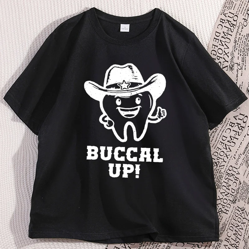 

Buccal Up Tooth T-Shirt Men Women Dental T Shirt Dental Hygienist Tee Cotton Graphci T Shirts Clothes High Quality Streetwear