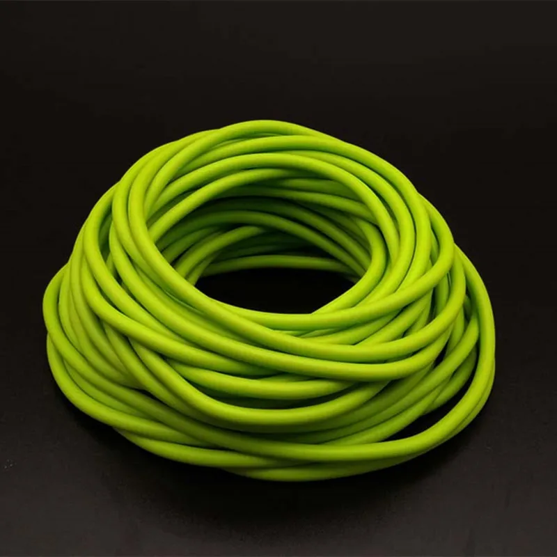 Green Natural Latex Slingshots Yoga Rubber Tube 0.5-5M For Hunting Shooting High Elastic Tubing Band Accessories 2X5mm Diameter