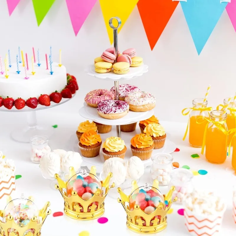12pcs Gold Crown Candy Box, Fillable Gold Decorated Crown Candy Storage Box Candy Chocolate Dessert Table Super Cute Kids Party