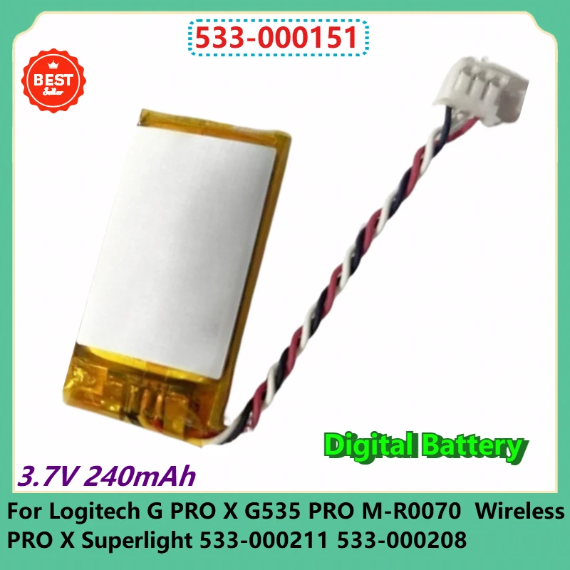 

533-000151 Mouse Battery 3.7V 240mAh For Logitech G PRO X G535 PRO M-R0070 Wireless PRO X Superlight 533-000211 533-000208