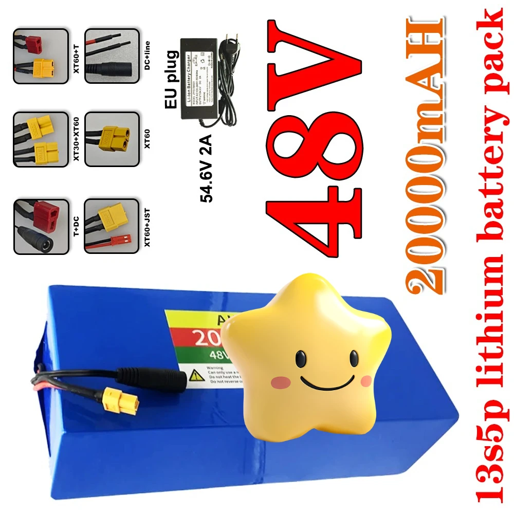 

18650 13S5P 48V 20Ah rechargeable lithium battery with built-in intelligent BMS,suitable for 500-1000W motors and chargers
