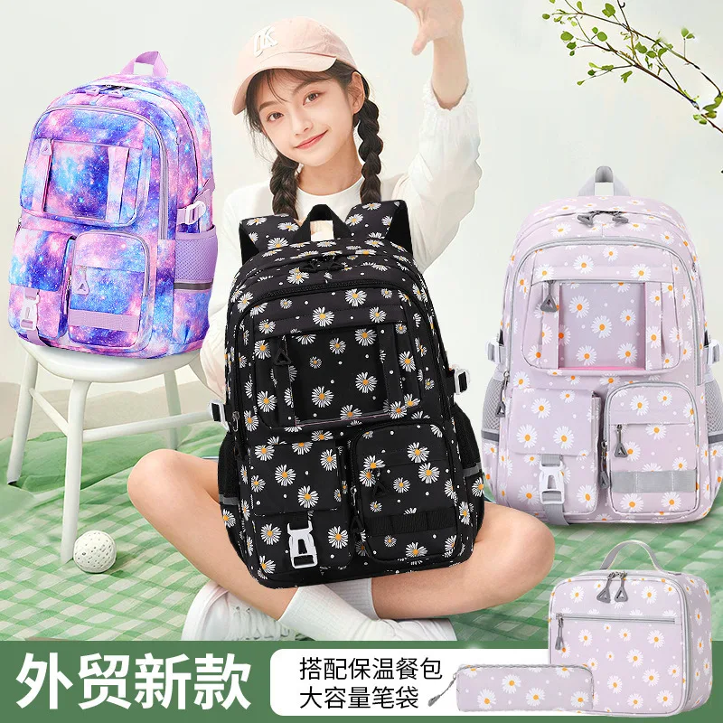 3 Pcs/Set Children School Bags Girls Teenage Book Bag Youth School Backpack Travel Junior High School Students Laptop Backpack