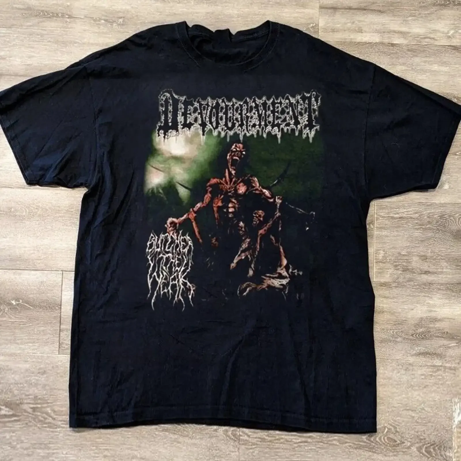 Devourment Band Butcher The Weak Tour Short T Shirt All Size CS632 vintage Washed graphic Soft Slightly streetwear Stretched
