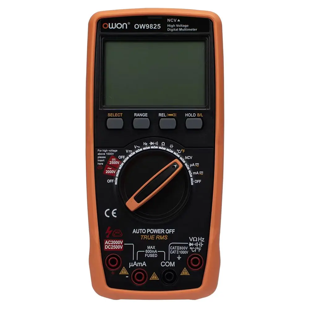 Owon OW9800 Series NCV High Voltage Multimeter 6000 Count, DCV 600mV - 2500V Photovoltaic Energy Storage Industrial Multimeter
