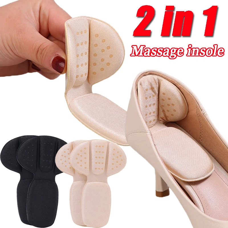 

2 In 1 Memory Sponge Insoles Women Boots High-heel Shoes Heel Insole Sole Breathable Comfortable Massage Foot Pad Soft Anti-slip