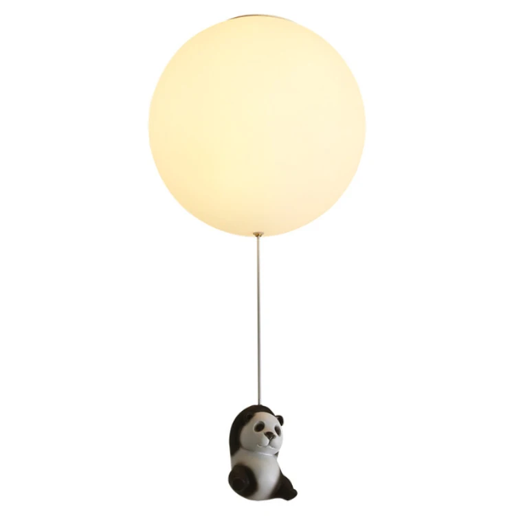 Cartoon Panda Chandelier Decorative Children's Bedroom Ceiling Light Restaurant Porch Creative Cute Panda Balloon Lamp