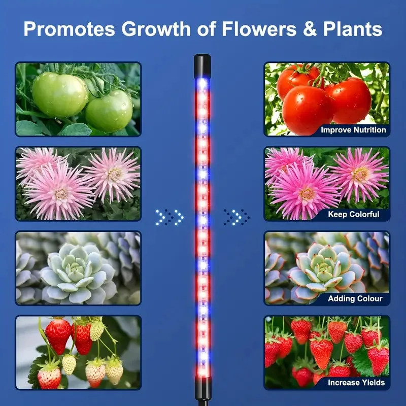 LED 실내 식물 성장등, 조절 가능한 클립형 삼색 식물 보조등, 2/4헤드 채소 재배용