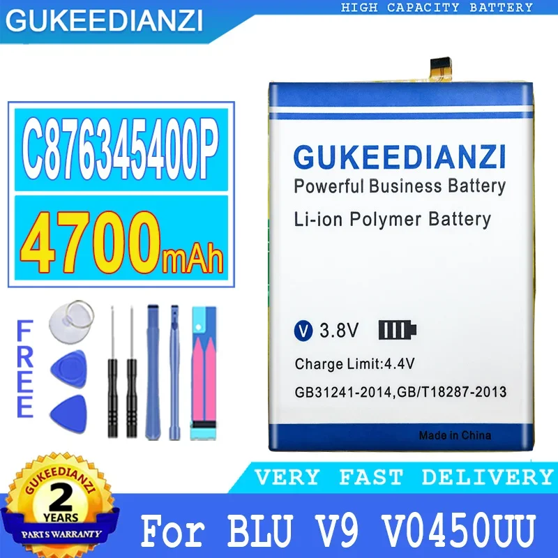 

GUKEEDIANZI Battery for BLU V9 V0450UU, Big Power Battery, C876345400P, 4700mAh