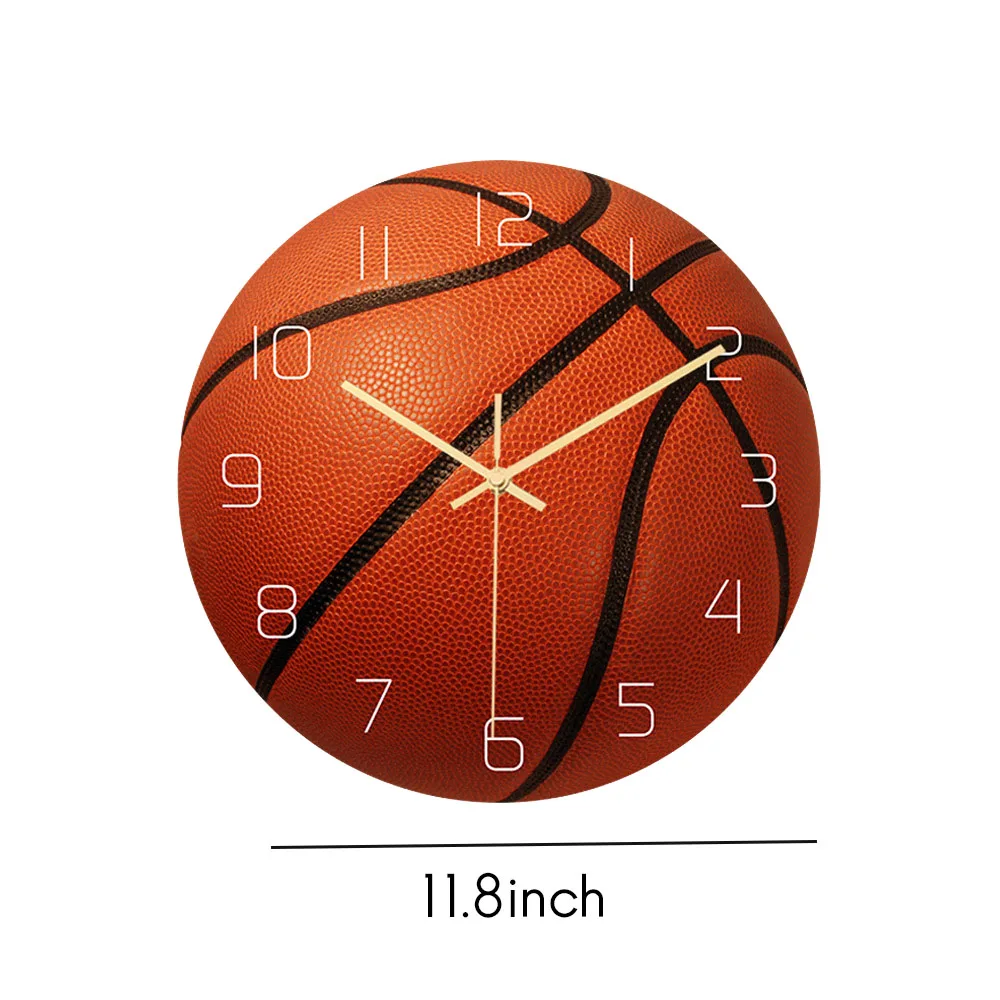 Basketball Acrylic Silent Wall Clock Bedroom Living Room Alarm Clock Birthday Christmas Gifts Present for Room Decor