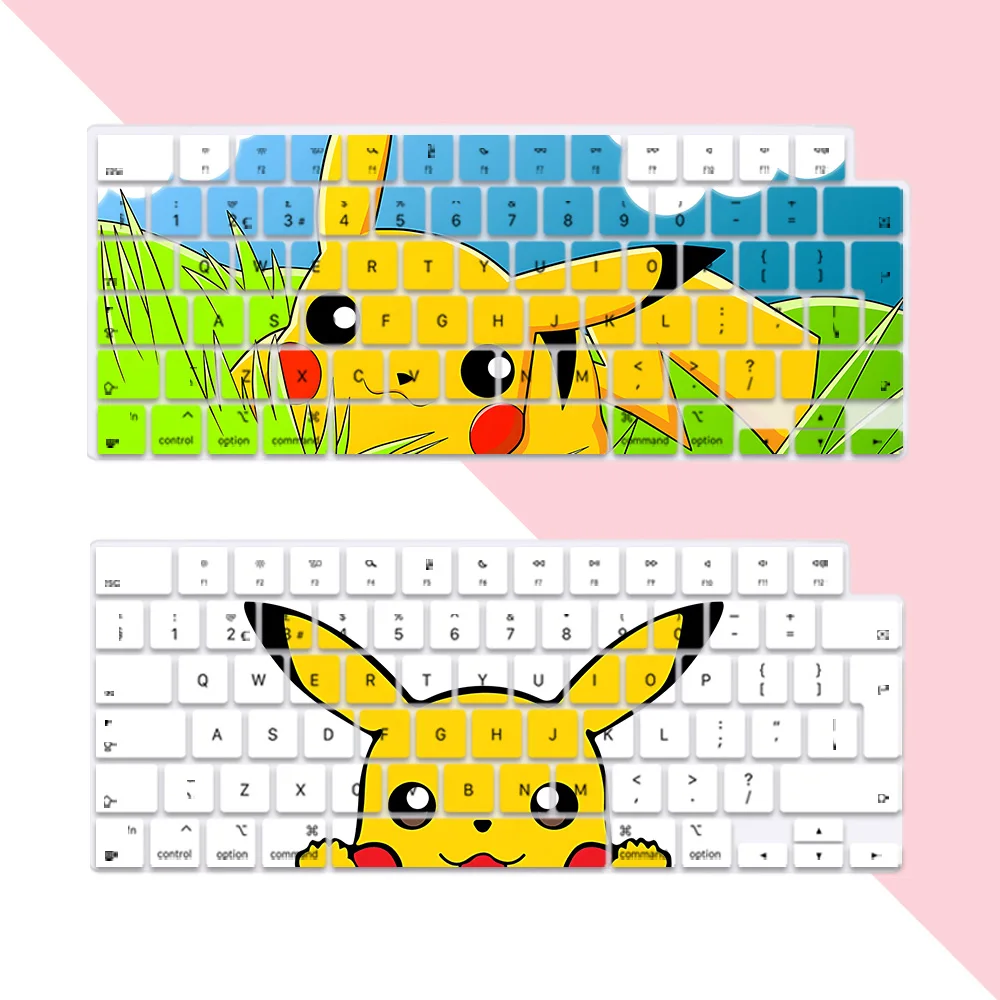 Pikachus EU Layout Soft Silicone Keyboard Cover for Macbook pro 14 M1 M2 M3 A2442 A2485 A2779 A2780 A2991 Air M2 M3 A2681 A2941