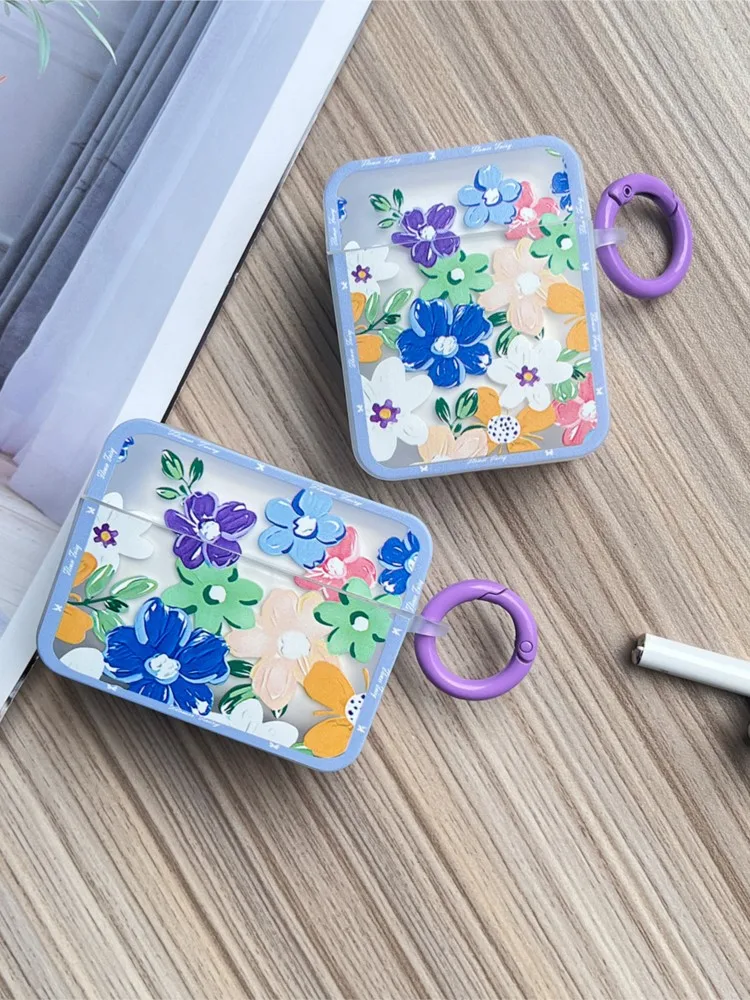 Pour AirPods Pro 2ème étui Ins mode fleur couverture en Silicone pour Apple AirPods 1 2 3 filles mignon écouteur boîte de chargement avec porte-clés