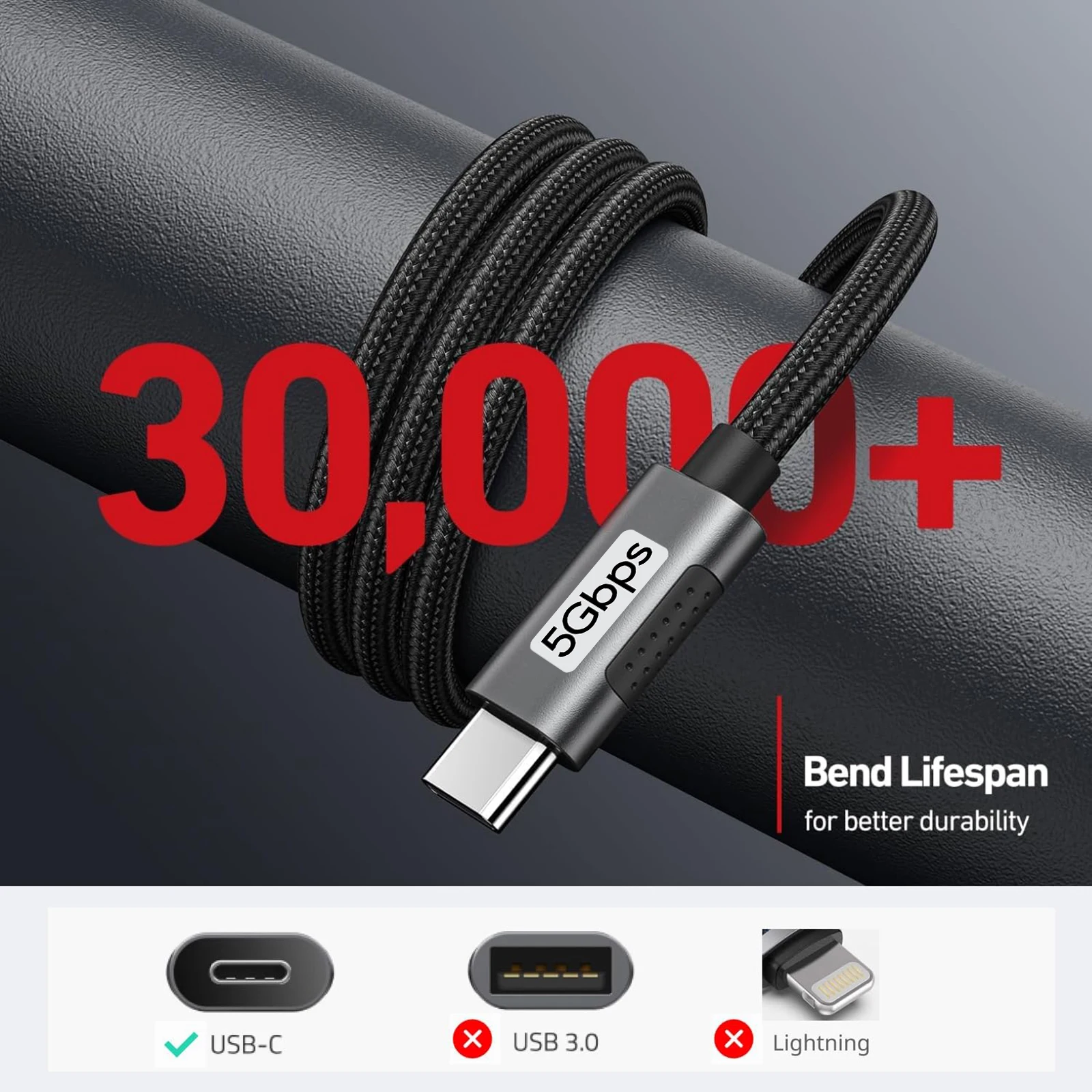 PULWTOP 4-Port USB C Hub, USB Hub Multiport Adapter with 4 Ports 5Gbps for MacBook Pro, Laptop, Chromebook, XPS.