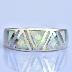 Euro Style Precious Fire Opal Gem White K Plated Rings For Women & Men Wholesale Fine Jewelry 2025 New Fashion Opal Jewelry
