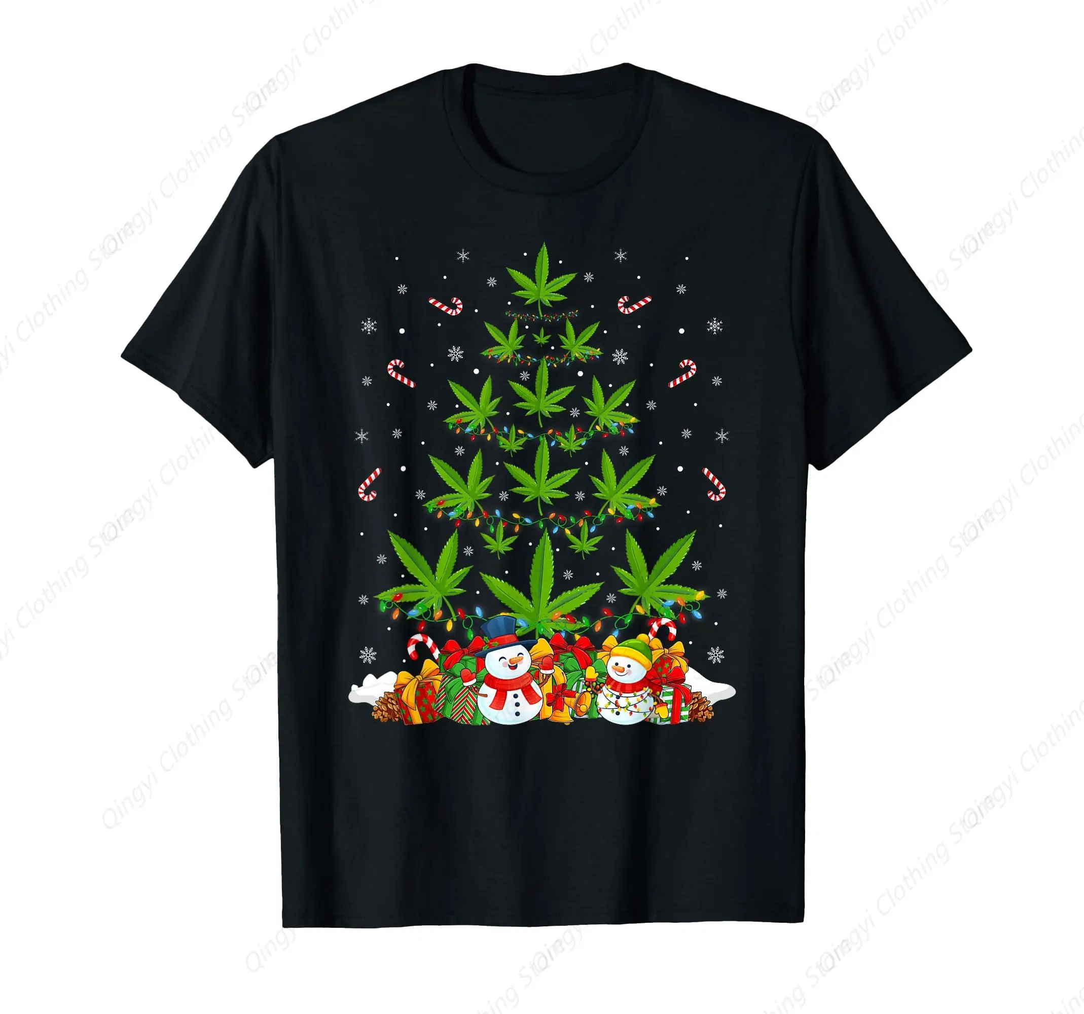 

Marijuana Leaf Christmas Tree Cannabis Weed Stoner Xmas T-Shirt