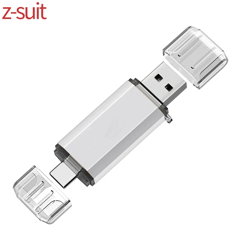 TYPE-C Otg 2 In 1 Telefoon/Laptop Usb Flash Drives Metalen Pen Drive Hight Snelheid Memory Stick U Disk 4Gb Waterdichte Usb 64Gb Pendrive