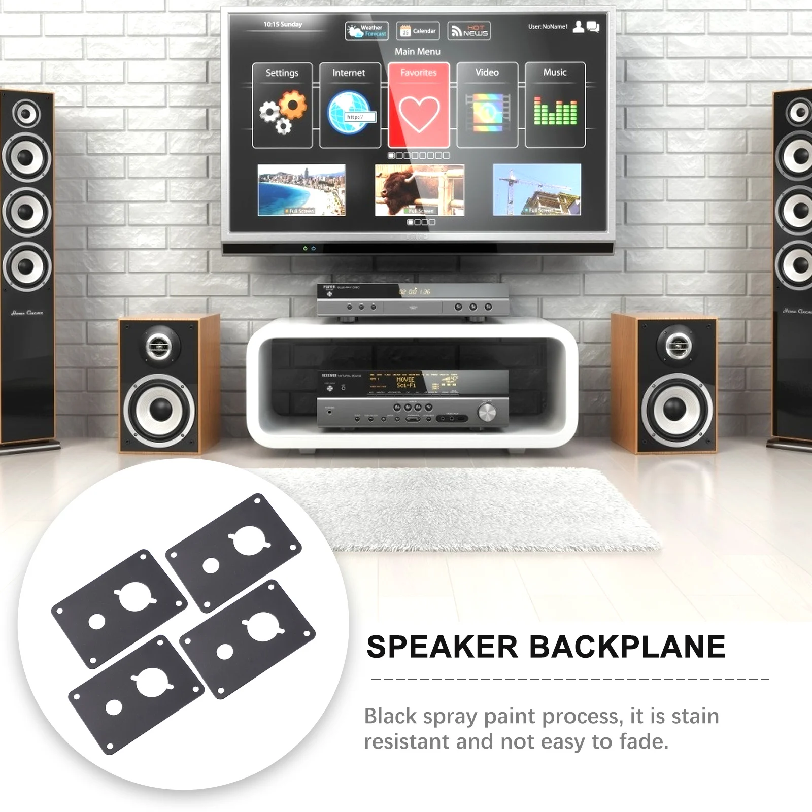 

4Pcs Loudspeaker Back Panel Iron Plate for Binding Post Mount Terminal Replacement Plate Professional Structure Fade Resistant