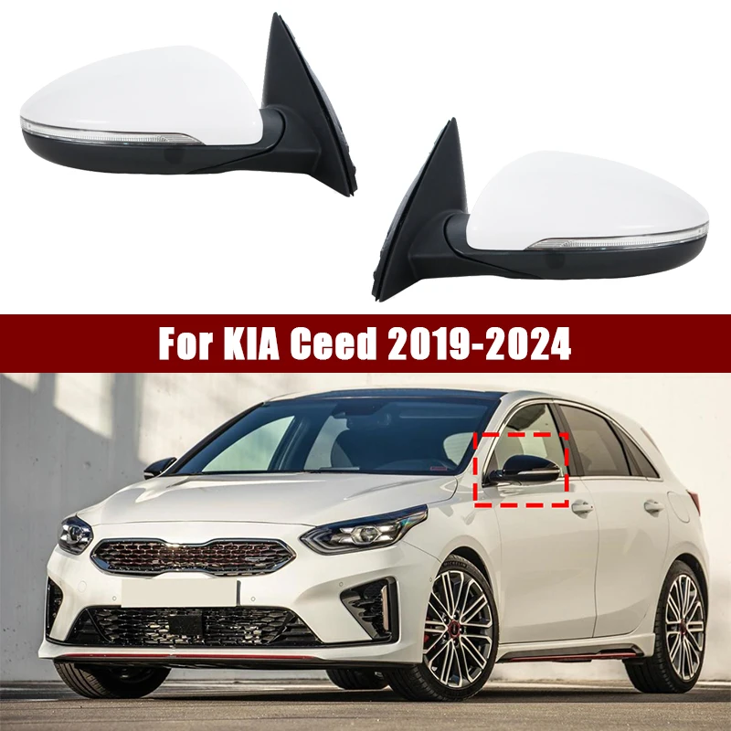 5/6/8/10PIN For KIA Ceed 2019-2024 Car Accessories Auto Side Rearview mirror assembly Electric folding turn signal Blind Spot