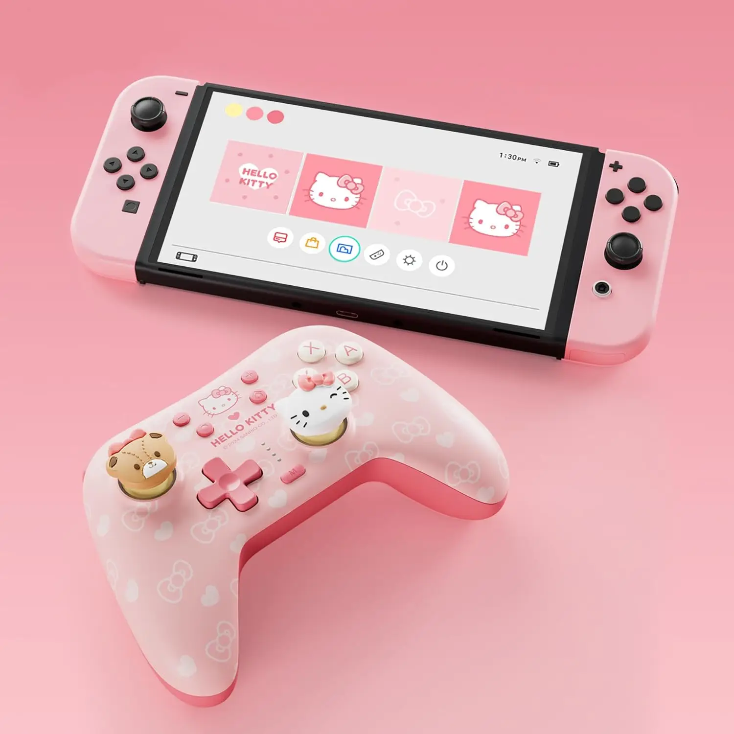 

Pink Hello Kitty Switch Controllers Wireless for Switch 2, Bluetooth Hall Effect Game Controller for PC/Android, 1000mAh Battery