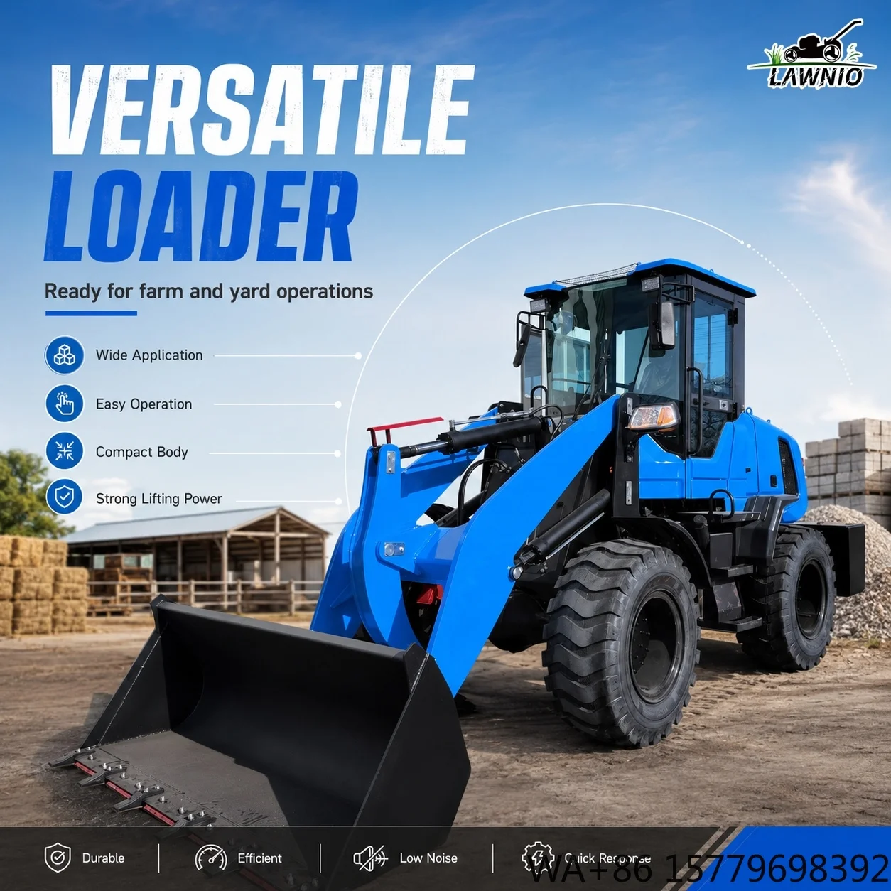 Multiple Attachments Available  Wheel Loader  Optional Euro V Engine Stable Loading Material Loading  Loader