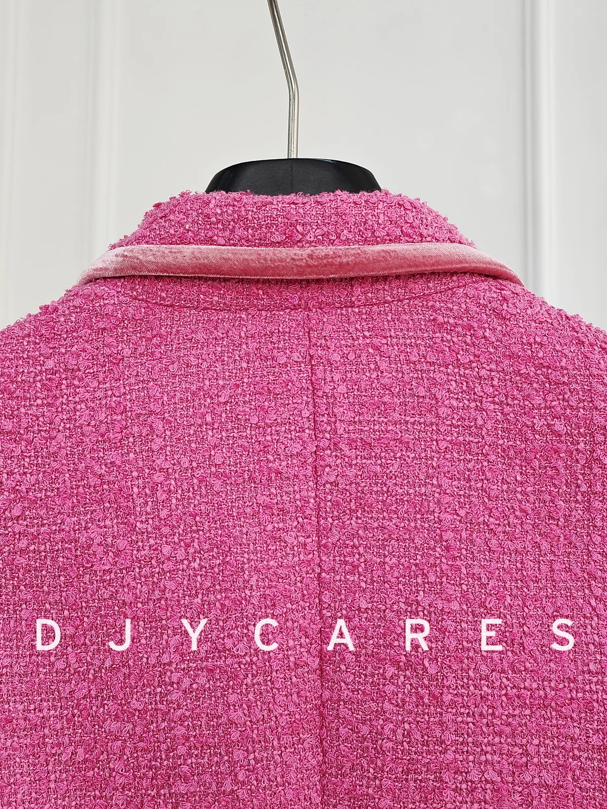 معطف صوفي خشن أحمر وردي جديد متعدد الاستخدامات بياقة مقاس كبير