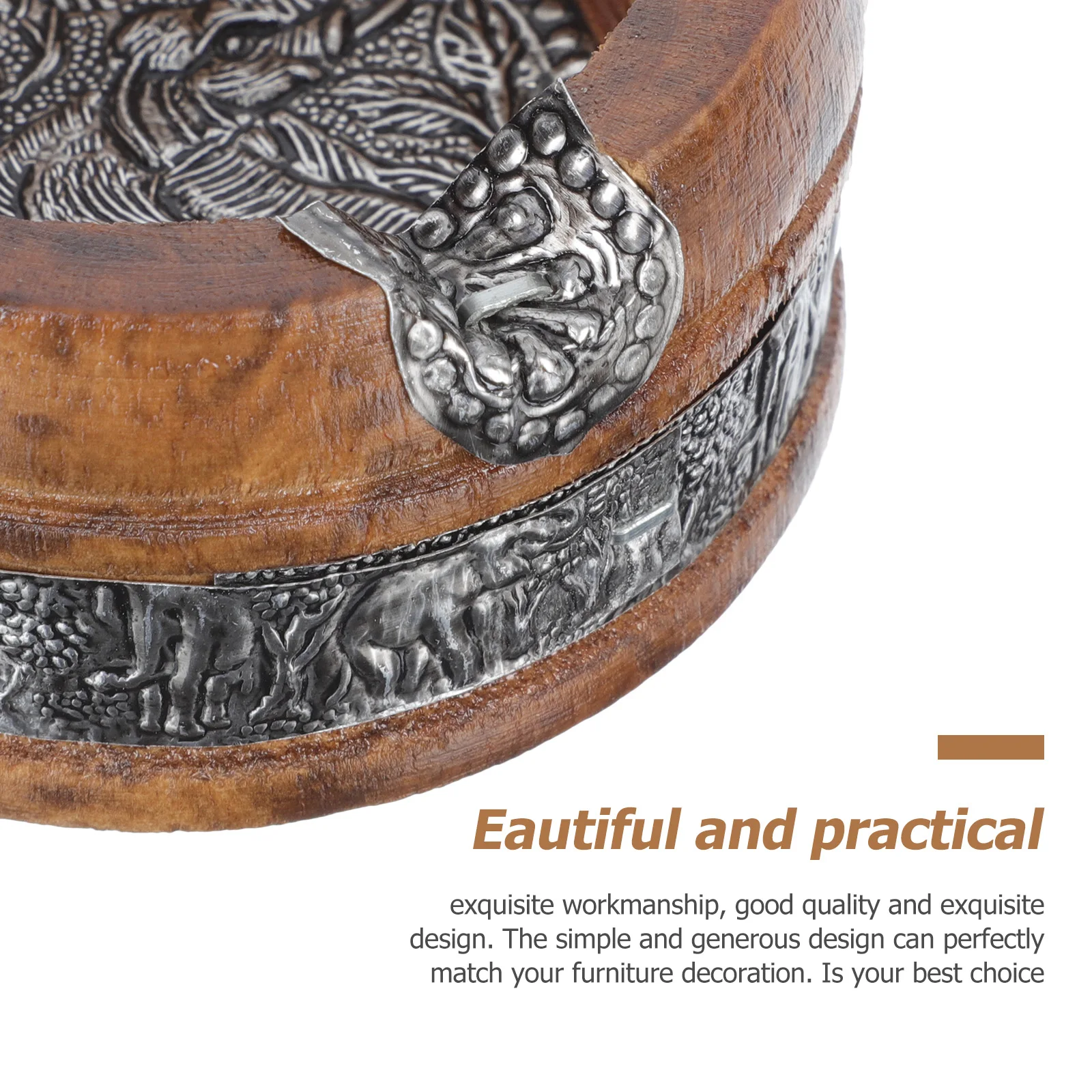 

Wooden Elephant Ashtray Decorative Home Office Retro Container Desktop Soot Tray Fits Cigarettes Prevents Dropping Suitable Home
