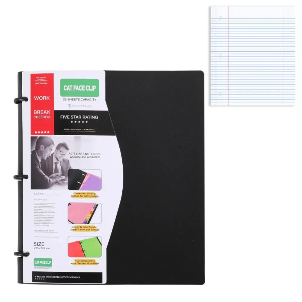 

3 Ring Loose-leaf File Folder Thickened Detachable Notebook Binder Multifunctional Dustproof Loose Leaf Document Folder