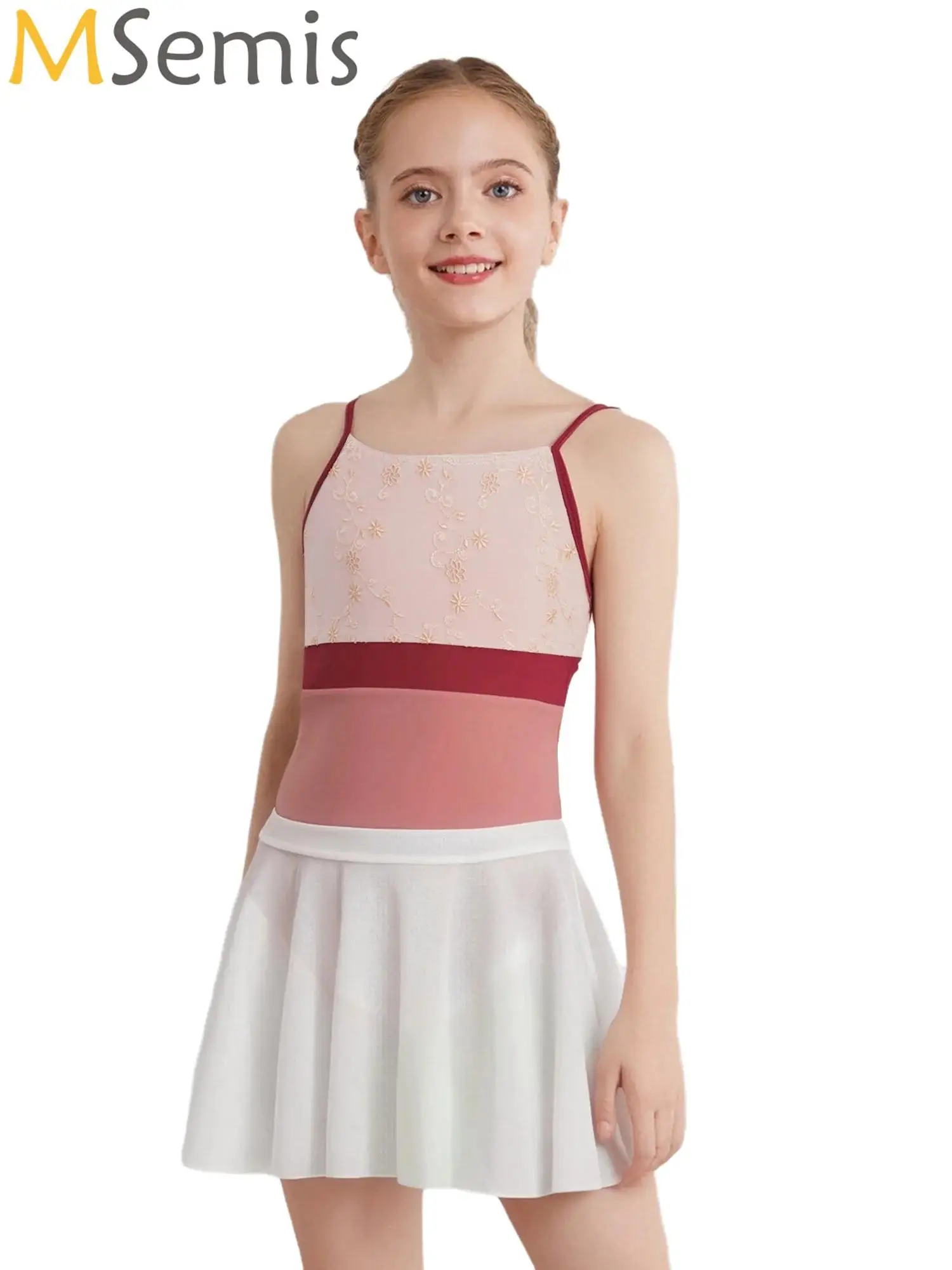 

Ballet Leotards for Girls Kids Dance Skirt Tutus Clothing Classic Floral Embroidery Ballet Gymnastic Party Ballerina Dancewear