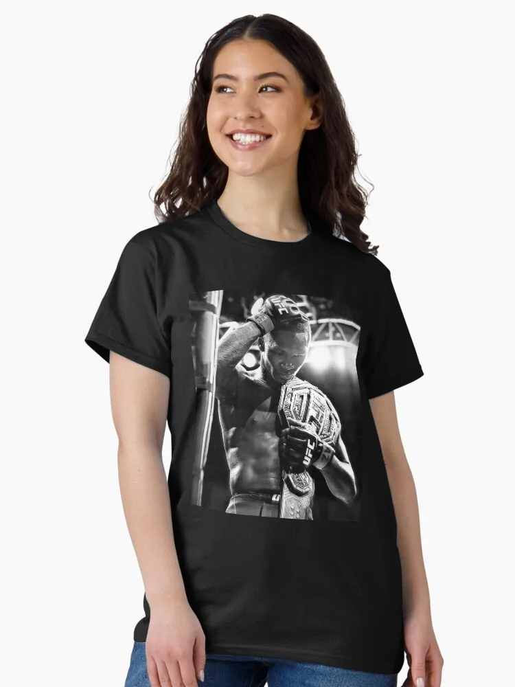 

2026 Summer UFC Israel Adesanya Fighting Graphic T-shirt Women Sports Cotton Short Sleeve Loose Leisure Fitness Shirt Unisex