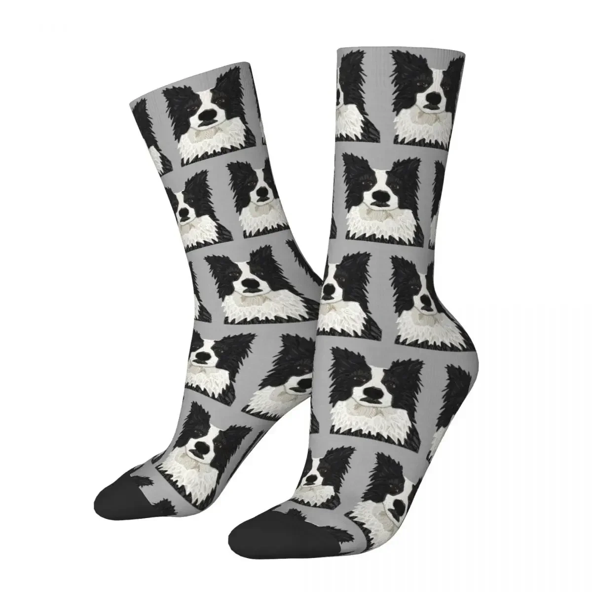 Collie supersuaves-Calcetines para hombre y mujer, medias largas con bordes negros, accesorios para todas las estaciones, regalo de cumpleaños