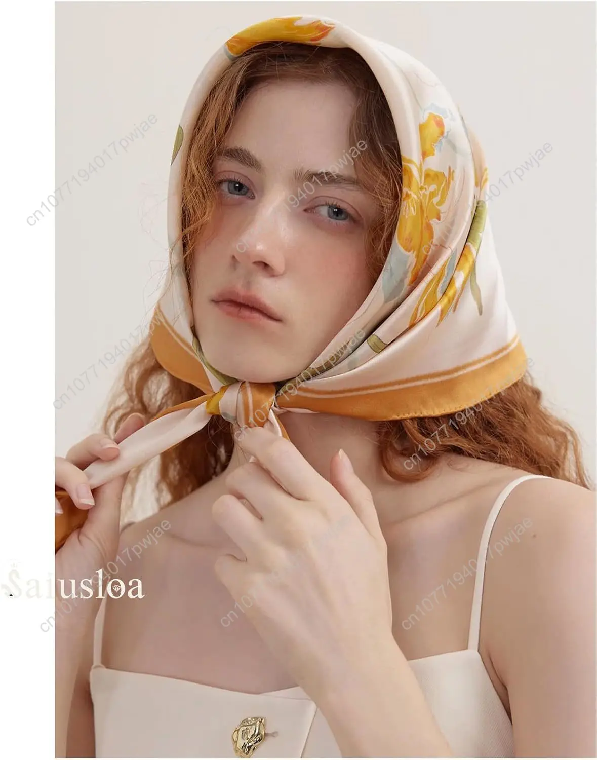 وشاح الرقبة للمرأة أوشحة الرأس الحريرية عصابات الشعر وشاح مربع الإكسسوارات خفيفة الوزن #4