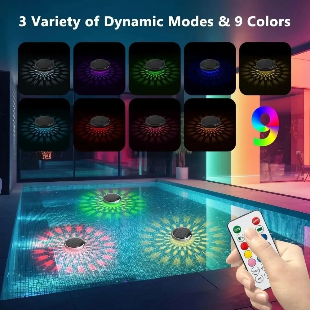 Solar Powered Solar Floating Pond Light 12 Modes Multi Color Changing Solar Water Drift Lamp Timed High Quality