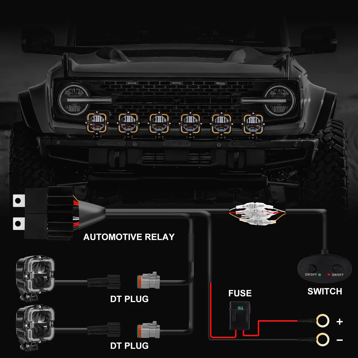 Emark-zugelassene Auto-LED-Arbeitslichtleiste für Jeep Offroad Truck 4x4 SUV ATV Scheinwerfer Bernstein DRL 12V Zusatzlicht Autozubehör – Detail 9