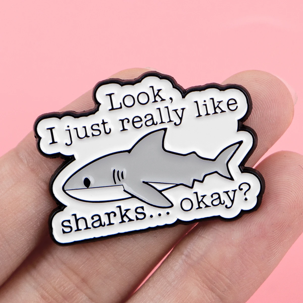 لطيف القرش دبابيس للنساء كول غي المينا دبوس الدماغ يقتبس شارة معدنية مجوهرات الملابس على ظهره اكسسوارات الأصدقاء هدية #5