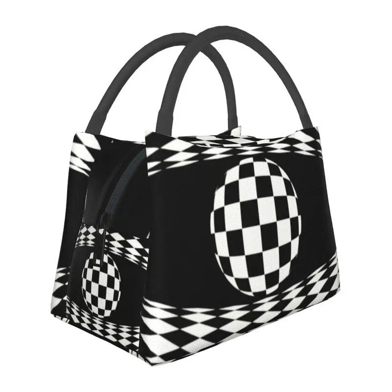 

Custom Abstract Chessboard Design Lunch Bag Men Women Thermal Cooler Insulated Lunch Boxes for Picnic Camping Work Travel