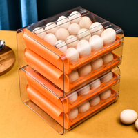 Automatic Scrolling Egg Rack Refrigerator Eggs Storage Box Holder Storage Box Egg Double-Layer Drawer-Type Eggs Box Kitchen