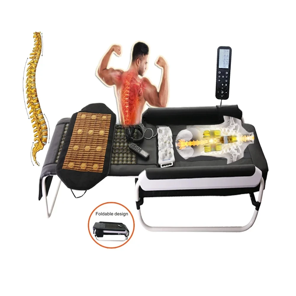 Roller therapy Bed with thermal jade mat infrared massage bed Foldable Korea Spine Body Massager  Master V3 V4 V6 Jade