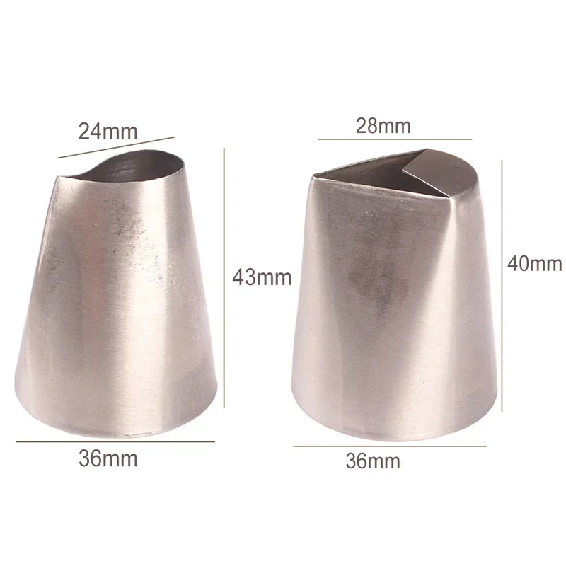 2pcs Cake Nozzles Set #F04#F05 Leaves Pastry Nozzles Pastry Cupcake Cake Decoraing Tips Water Drop Shape Icing Piping Nozzles