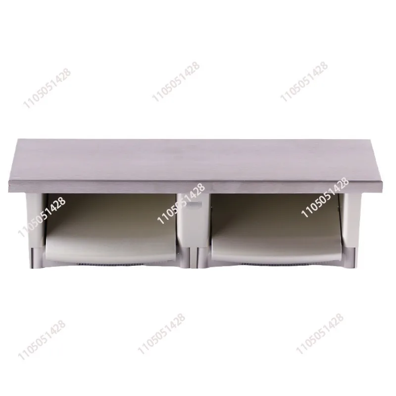 

Stainless steel tissue holder, bathroom wall-mounted roll holder, bathroom double stowable toilet paper holder