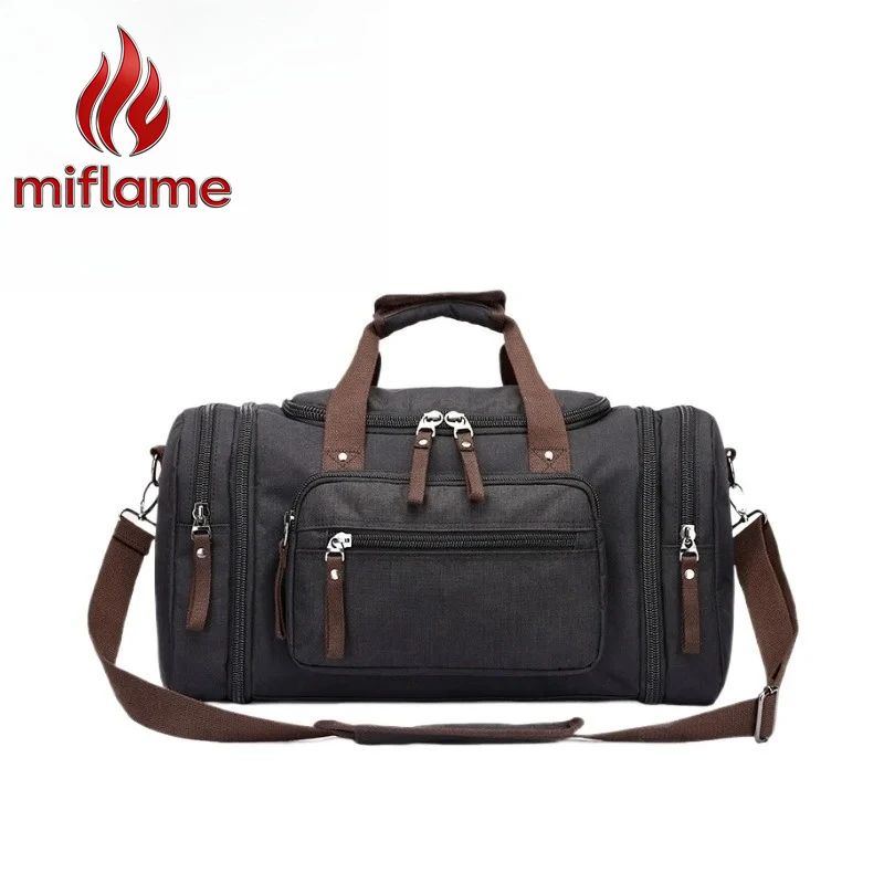 

Miflame Travel Duffel Bag Waterproof Canvas Large Capacity Carry on Luggage Shoulder Bag for Men Women Weekender Overnight