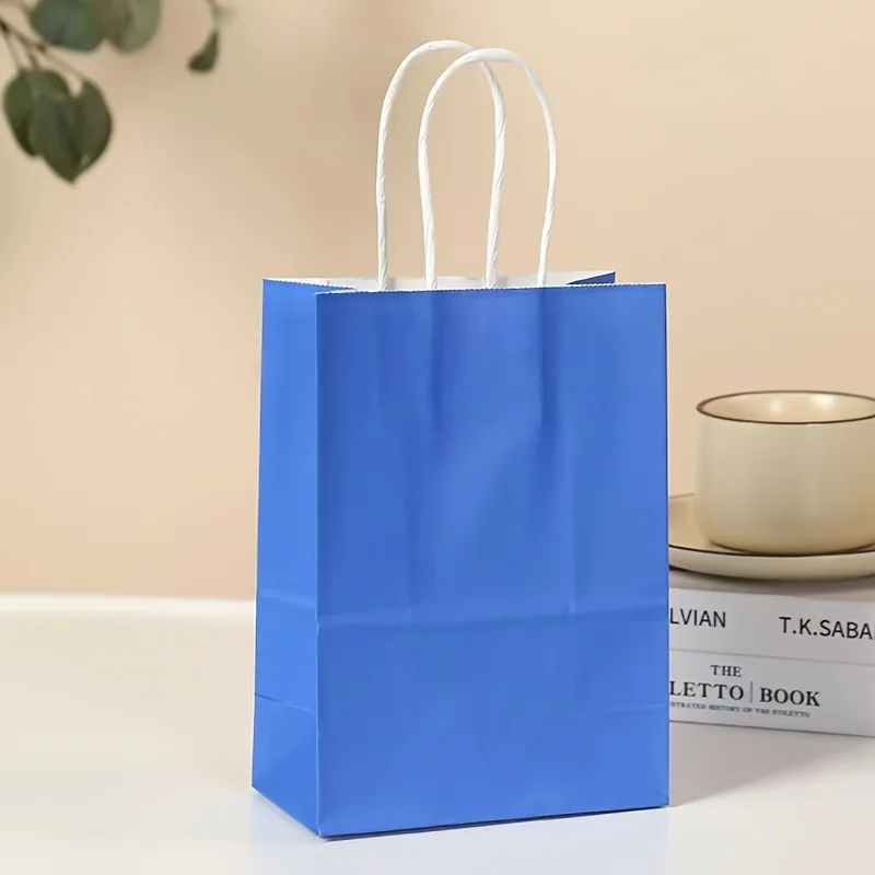 50PCS Custom Lucky Tulip Paper Bag Cute Flower Pattern Handbag Gift Bag For Shopping Party Fast Delivery