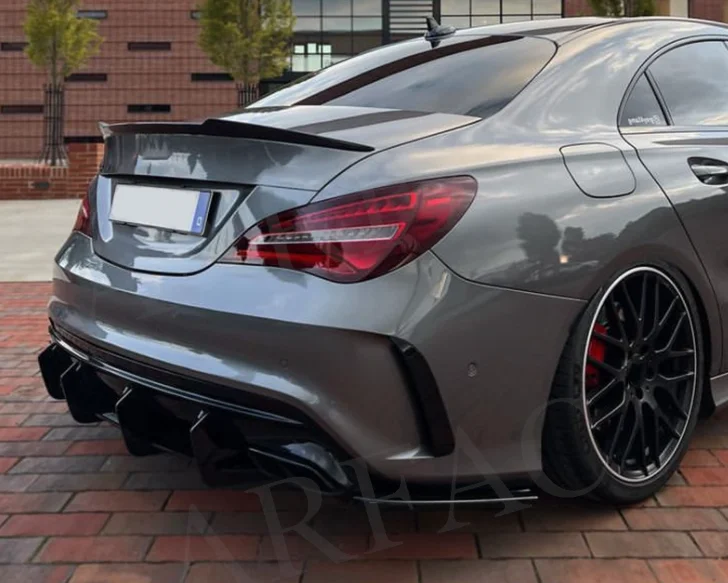 

Задний диффузор из углеродного волокна, бампер, разделитель для губ, плавники для Mercedes Benz CLA Class W117 CLA45 2016-2018, дополнительный стиль