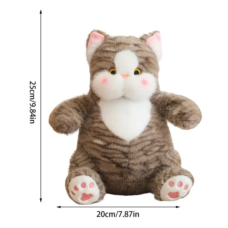 AdTosCat-Oreiller en peluche pour chat, jouets en peluche, poupées modèles uniques, animaux doux, 9.84 po